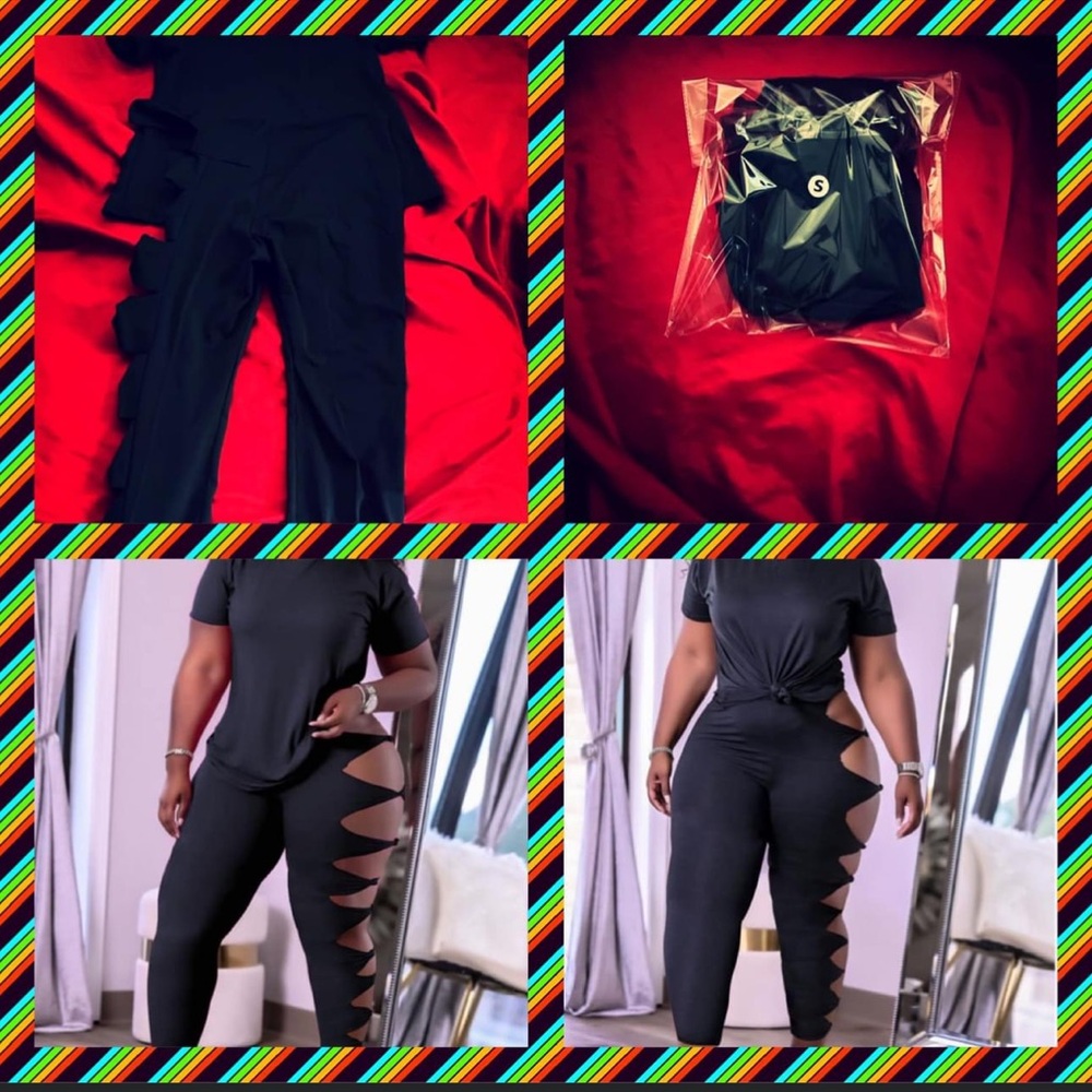 All black two piece in good condition